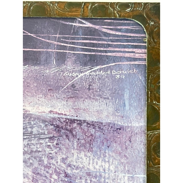 Metal Vintage Copper Framed Rectangular Wall Mirror W/ Mystical Print on Reverse Side For Sale - Image 7 of 8