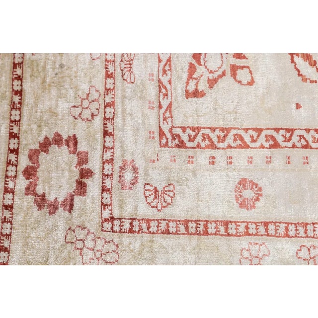 Silk Haji Jalili Tabriz Rug 4'2'' X 5'1'' For Sale - Image 9 of 11