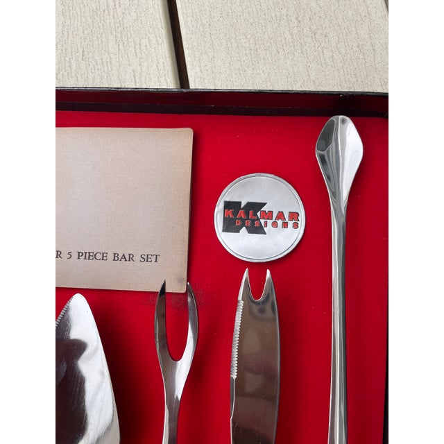 Mid-Century Modern Vintage Kalmar 5 Piece Bar Set For Sale - Image 3 of 4
