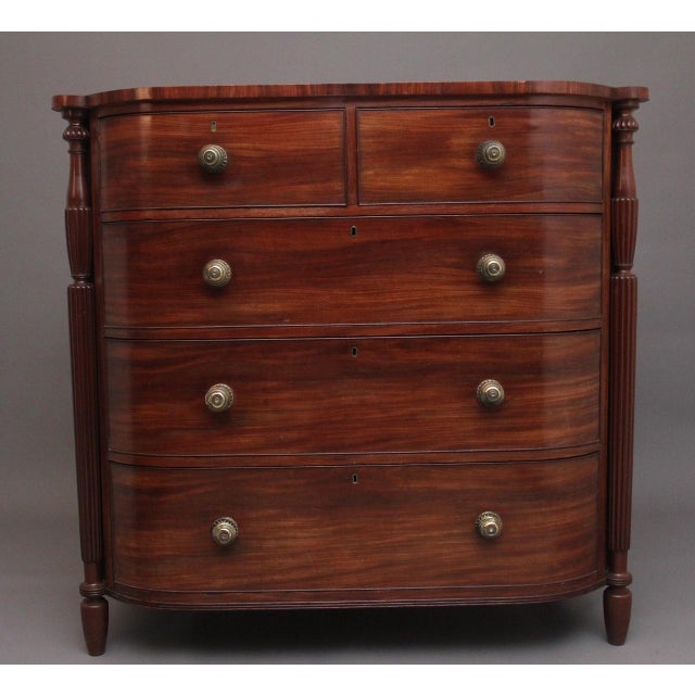 Antique Mahogany Bowfront Chest, 1830 For Sale - Image 11 of 14