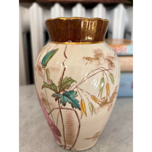 English 1800s English Adderley Gold Lustre Vase For Sale - Image 3 of 8