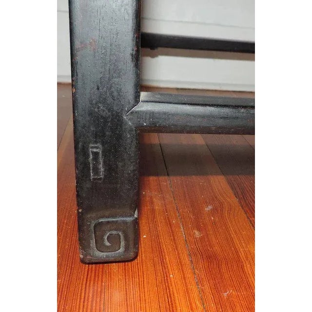 Black 19th Century Chinese Ebonized with Variegated Red Scholar Stone Inserts Chair For Sale - Image 8 of 11