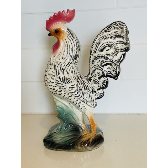 Fabulous vintage ceramic rooster in the American and French Country style. Rooster's stately stance makes an impression!...