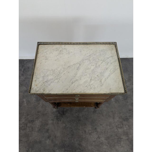 Louis XVI Mahogany Bedside Table with Gallery For Sale - Image 3 of 9