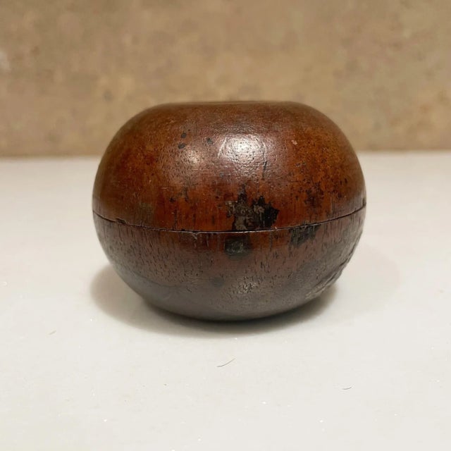1970s Small Lidded Wood Vessel Container For Sale - Image 9 of 18