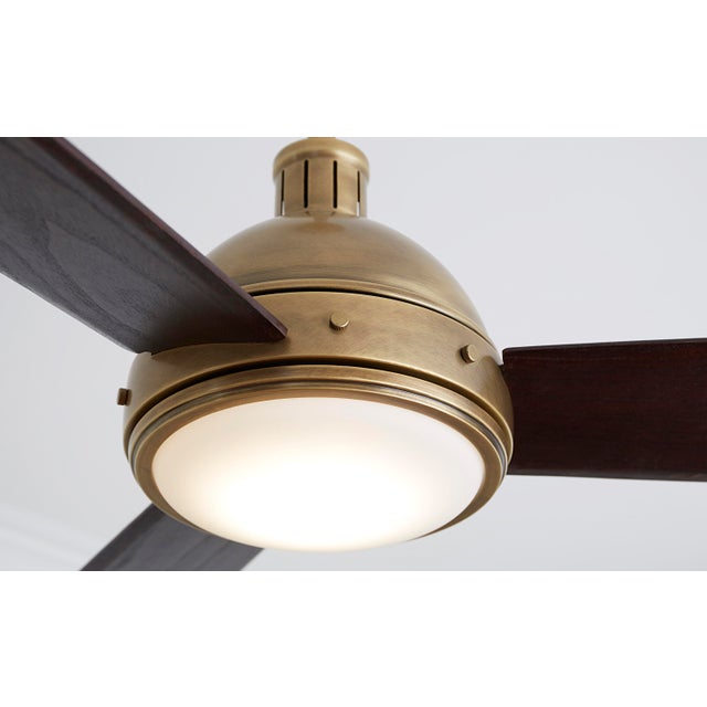 Thomas O'Brien by Visual Comfort Fan Hicks 60" LED Ceiling Fan in Hand Rubbed Antique Brass For Sale - Image 9 of 9