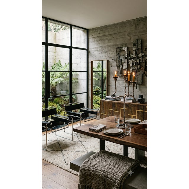 This striking Mid-Century Modern candlestick is a prime example of 1970s Brutalist design. Designed by Kurt Jesch and...