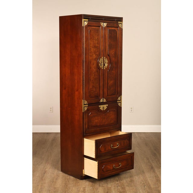 Bernhardt Pair Of Asian Campaign Style Linen Cabinets For Sale - Image 17 of 18