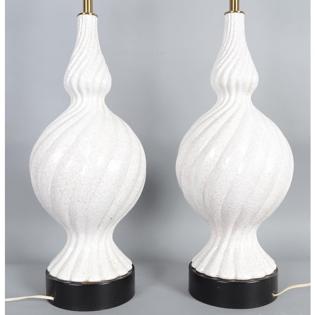 Mid Century Modern Ceramic Lamps - a Pair For Sale - Image 4 of 7