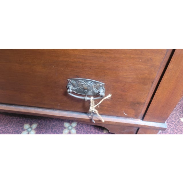 Auburn Antique Art Nouveau Victorian Walnut Armoire With Mirror For Sale - Image 8 of 8