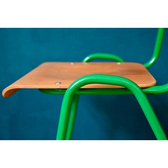 Industrial Style Green Kitchen Chairs, Set of 6 For Sale - Image 10 of 18
