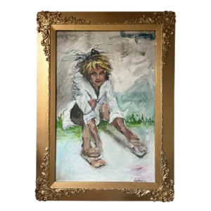 Unaware, Oil Painting, Framed Portrait, by Van Ness