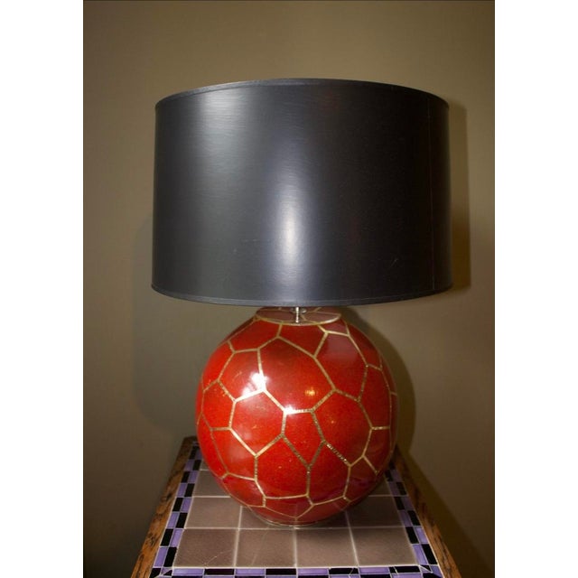 1970s Karl Springer Geodesic Ball Lamp — Burnt Red For Sale - Image 15 of 16