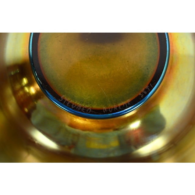 Gold Steuben Aurene Iridescent Art Glass Fruit Bowl or Center Bowl For Sale - Image 8 of 10