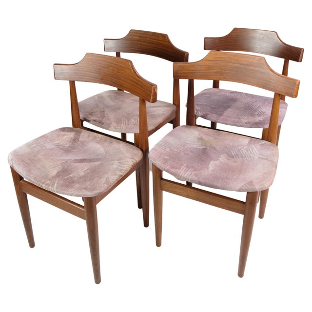 Teak Dining Chairs with Grey Fabric Seats by Hans Olsen, 1960s, Set of 4 For Sale - Image 15 of 15