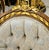 2020s French Louis XVI Damask Accent Armchair With Hand-Carved Wood Frame & Gold Leaf Details For Sale - Image 5 of 6
