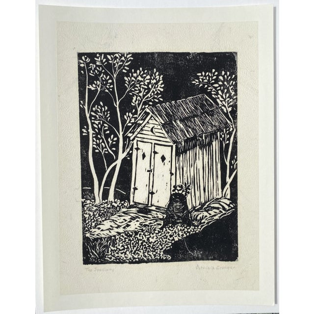 Arts & Crafts 1970s Patricia Grainger Specialty Linocut For Sale - Image 3 of 3