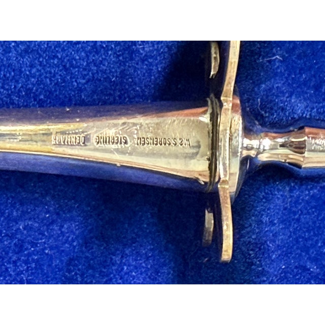 Mid 20th Century Vintage W&s Sorensen "Patricia" Danish Sterling Silver Steak Carving Set - 2 Pieces in Original Box For Sale - Image 5 of 9