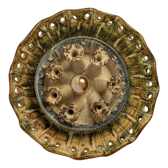 Vintage Danish Ceramic Wall Light in the style of Axella, 1970 For Sale