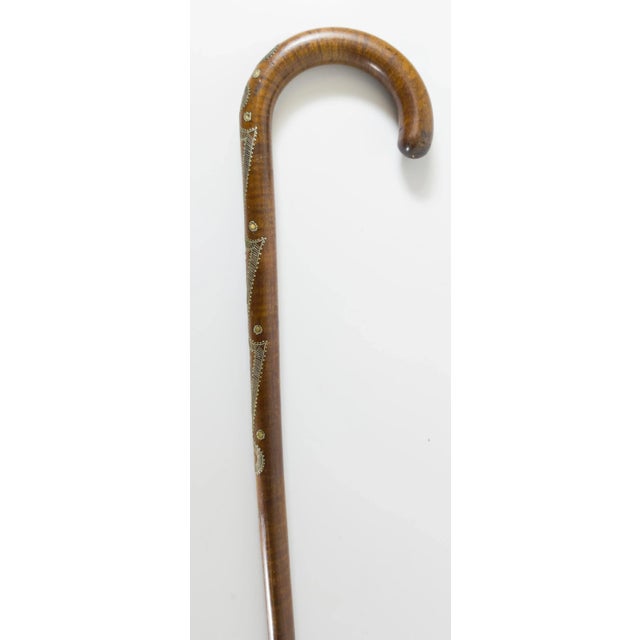 19th Century English or Russian Silver Pique Work Cane Walking Stick For Sale - Image 4 of 12
