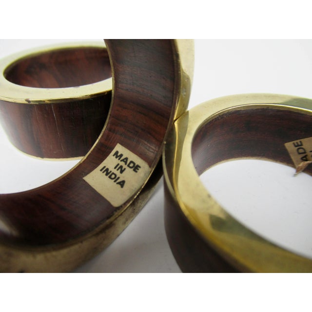 C.1960's Mid-Century (India)-Mahogany and Brass Napkin Rings -Set of 4 For Sale - Image 4 of 5