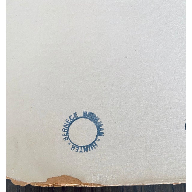 Mid 20th Century Mid 20th Century Bernece Berkman-Hunter Modern Shapes Abstract Painting For Sale - Image 5 of 6