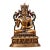 Vintage Gilt Bronze Seated Buddha Statue With Polychrome Accents and Figural Base For Sale
