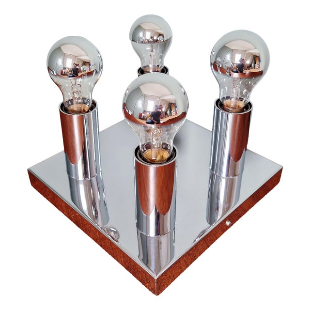 Space Age Tubular Chrome Metal Ceiling Light, 1970s For Sale