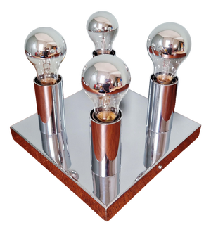 Space Age Tubular Chrome Metal Ceiling Light, 1970s