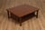 High Quality American Made Solid Oak Wood Two-Tier Square Coffee Table with Spindled Sides. Very Nicely Refinished