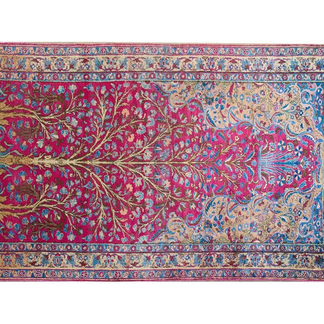 Textile Early 20th Century Persian Qum Silk Prayer Rug For Sale - Image 7 of 15