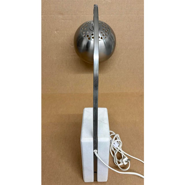 Vintage Marble and Chrome Arco Table Lamp For Sale In Boston - Image 6 of 17