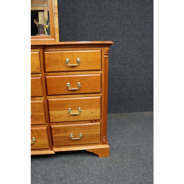 Harden Classic Cherry Dresser With Mirror, Solid Cherry, 12 Drawer For Sale - Image 10 of 18