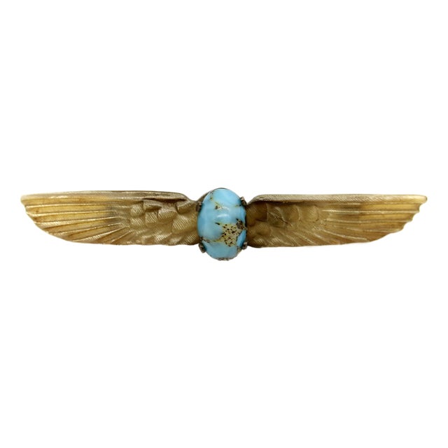 1910s Art Nouveau Georges Pierre Egyptian Revival Scarab Brooch For Sale