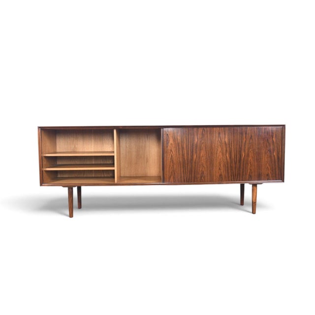 Mid 20th Century Danish Modern Low Brazilian Rosewood Credenza For Sale In San Francisco - Image 6 of 11