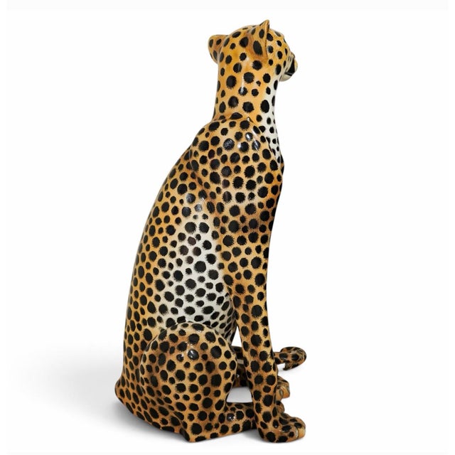 Paper Carlos Alberto (Mexican, 1983-) Paper Mache Cheetah Sculpture For Sale - Image 7 of 9