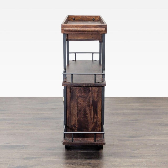 2020s 17 Stories Zamora Two Door Wine Bar Cart For Sale - Image 5 of 11