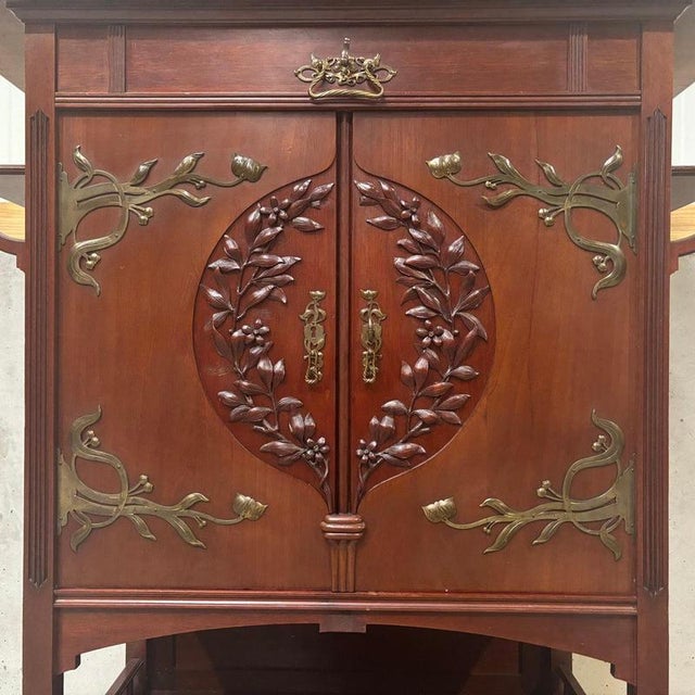 Antique Art Nouveau Cabinet in Mahogany, 1920s For Sale - Image 4 of 18