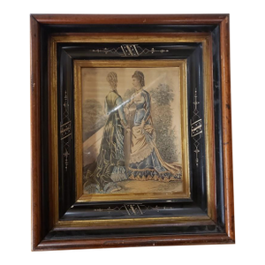 1800's La Mode Illustree French Antique Hand Colored Plate Illustration, Laure Noel
