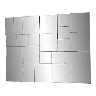 1970s Neal Small Style Large Faceted "Slopes" Wall Mirror For Sale