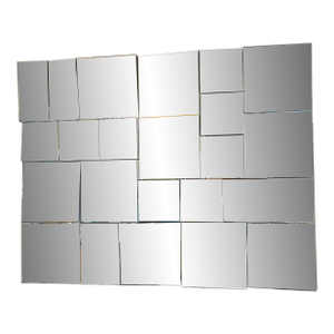 1970s Neal Small Style Large Faceted "Slopes" Wall Mirror