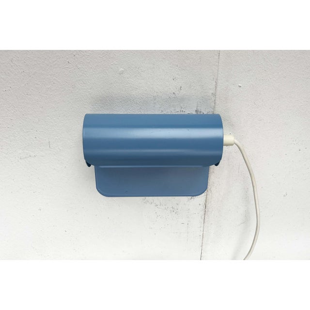 Danish Postmodern Light Blue Perforated Metal Pendant from Abo Randers, 1980s For Sale - Image 12 of 18