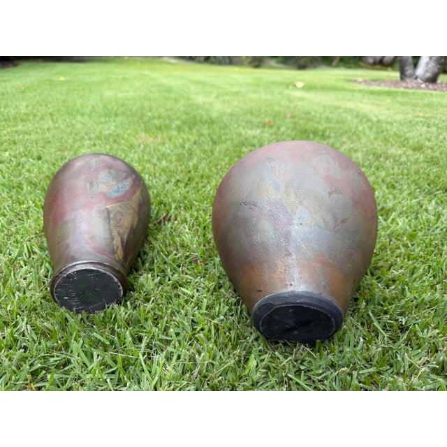 Vintage Dryden Pottery Raku Vessels, Pair For Sale - Image 9 of 12