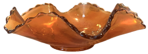 Wavy Glass Marigold Brooklyn Bridge Bowl from Dugan, 1907