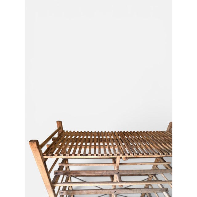 Vintage French Industrial Bakery Rack on Wheels For Sale - Image 6 of 7