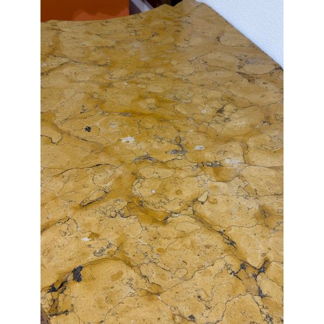 Italian Baroque Carved Wood Console Siena Marble Top Encrusted Nautilus Fossils For Sale - Image 11 of 12