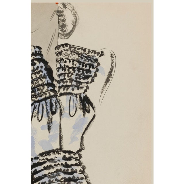 Not Yet Made - Made To Order Vintage French Fashion Art Print – Art Deco Fur Trim Dress Illustration, 36" X 48" For Sale - Image 5 of 8