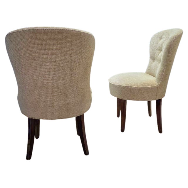 1960s Pair of Armless Slipper Lounge Side Chairs For Sale - Image 5 of 11