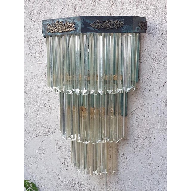 Trimmed Glass Wall Lamp from Venini, 1960s For Sale - Image 3 of 14