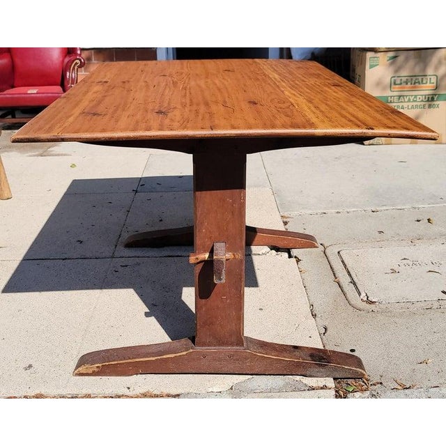 20Thc Hand Made Trestle Table For Sale In Los Angeles - Image 6 of 7